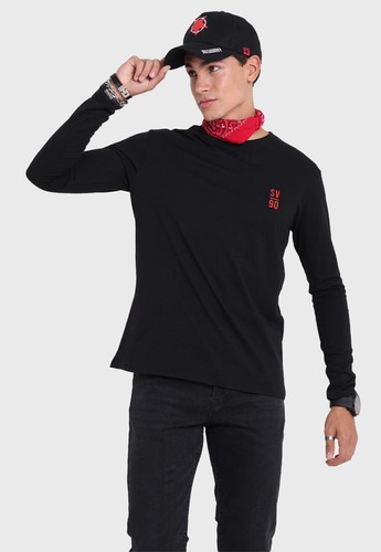 Polera Manga Larga Hombre Soviet Spo2732ne