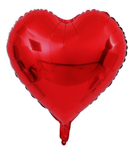 Pack 24 Globos Metálicos Corazones Rojos 45cm Sin Varillas