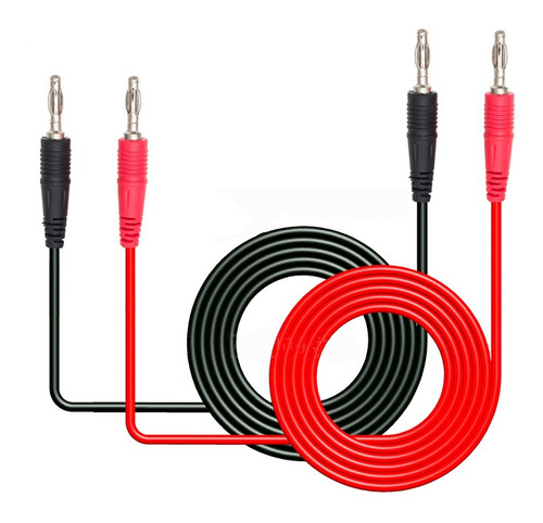 Y202 2pcs 1m Pvc Banana Plug Cable De Prueba Cobre Inserto D