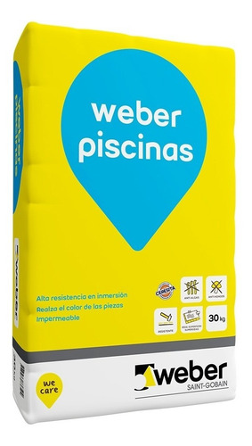 Imagen 3 de 6 de Pegamento Weber Piscina 30 K Alta Resistencia Inmersión Mm