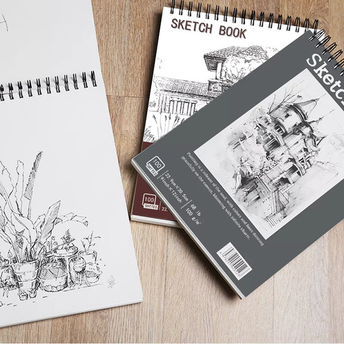 Cuaderno A4+ De Boceto Y Dibujo 200 Páginas Blank Sketchbook Color Gris