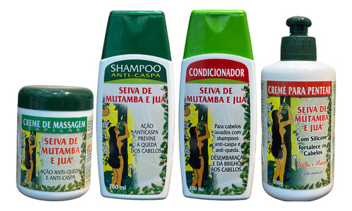Kit Seiva De Mutamba E Juá - Sh Cond Cr Pentear Cr Massagem