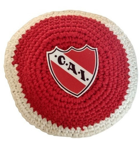 Kipá Tejida A Crochet Con Escudo Del Club Independiente