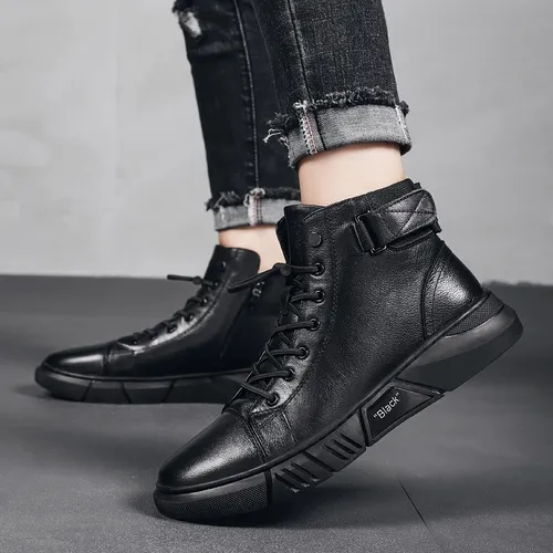 Botas altas negras para hombre sale