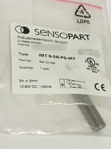 Sensor Sensopart Imt 8 -2b-ps-m3 Sn=2mm 10.30vdc M8