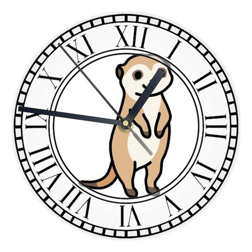 Reloj Redondo Madera Brillante Dibujos De Animales  Mod 105