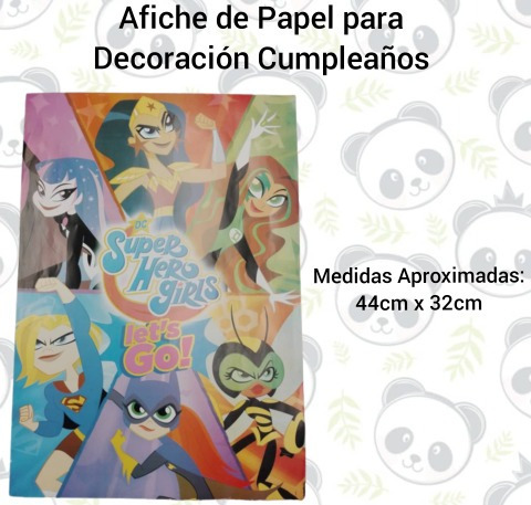 Afiche Para Piñata Cumpleaños Precio Por 2 Super Hero Girls
