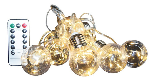 Imagen 2 de 2 de Serie De 10 Luces Led Decorativa, 10 Bulbos, Foco Vintage