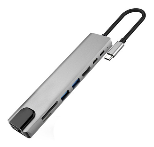 Adaptador Hub Usb C Video Hdmi Rj45 Usb 3.0 Tipo C 8 En 1 ®