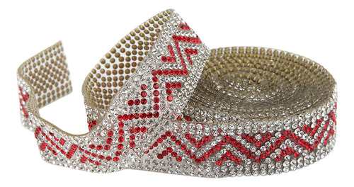 Cinta Roja Para Manualidades Con Diamantes De Imitación, 2 Y