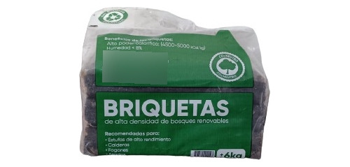 Briquetas Para Calefactores A Leña Y Parrilleros - Bolsa 6k.