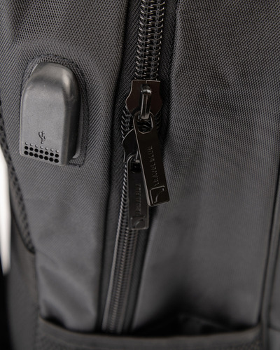 Mochila Porta Notebook Urbana Travel Blue Mid City Color Gris Diseño De La Tela Liso