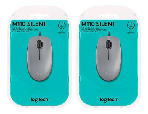 2 Mouses Logitech M110 Silent Óptico Usb