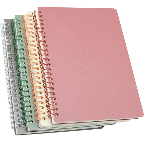 Cuaderno Espiral, 4 Piezas 4 Colores A5 Tapa Dura De Pl...