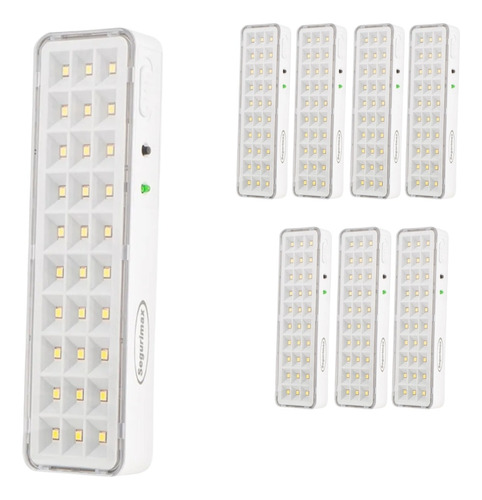 Kit 8 Luz Emergencia Luminária 30 Led Recarregavel Segurimax