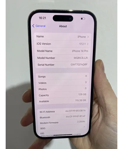 Apple iPhone 14 Pro (128 Gb) Gold - Usado Batería Al 88% (Usado)