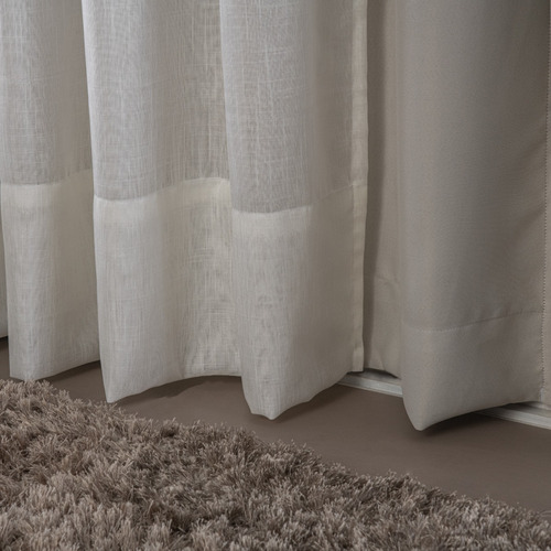 Cortina Linho Gaze Com Forro Blackout 5.00x3.00 Varão Duplo