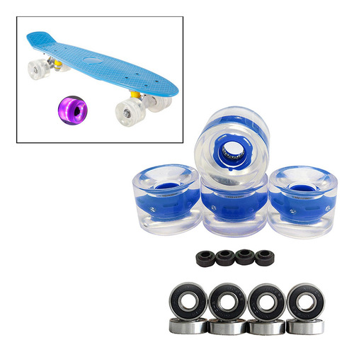 / 4 Piezas 70mm Iluminar Las Ruedas De Patineta Longboard