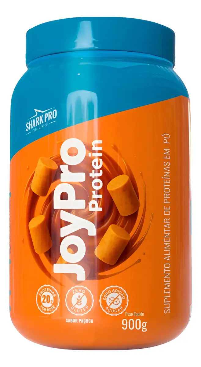 Whey Protein Joypro Pote 900g Sabor Paçoca Shark Pro