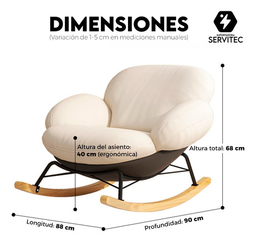 Sillón Mecedora Felpa Con Reposapiés Soporte Lumbar Y Pies