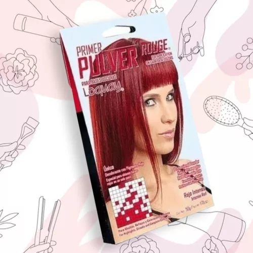 Polvo Decolorante Cabello Pigmento Color Rojo Borgoña Cobriz