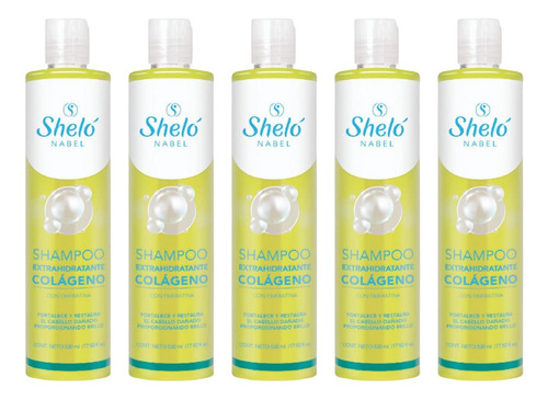 5 Pack Shampoo Extra Hidratante Colágeno Shelo