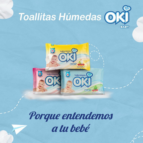 Imagen 3 de 4 de Toallitas Húmedas Oki Baby Bulto De 36 Paquetes 24 Und C/u