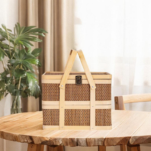Canasta De Mimbre Para Meriendas Al Aire Libre L