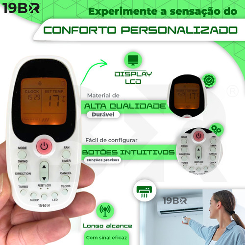 Controle Remoto Para Ar Condicionado Midea Comfee Komeco