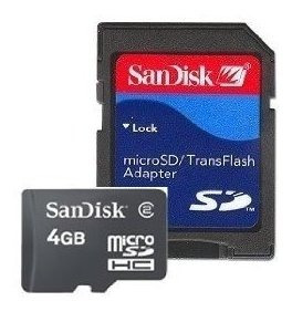 Tarjeta De Memoria Sandisk Microsdhc De 4 Gb Con Adaptador S