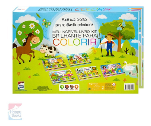 Livro Meu Incrível Livro-kit Brilhante Para Colorir : Animais Da Fazenda