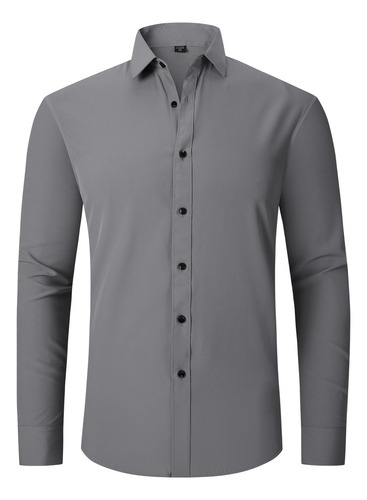 Camisa Slim Fit Manga Larga Para Hombre Casual Formal Vestir