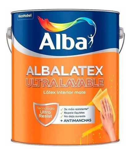 Albalatex Ultralavable Blanco Mate X 1 Lts Pintumm
