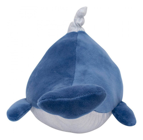 Baleia Narval Cinza Com Chifre De Pelúcia Presente Fofo 26cm Cor Azul