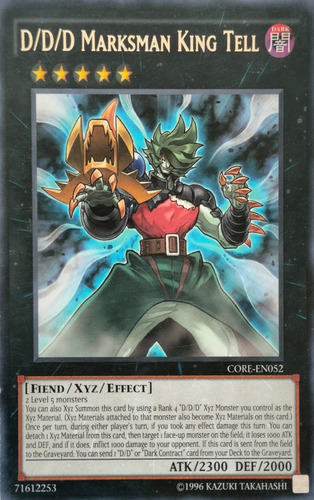 Yugioh! D/d/d Marksman King Tell Core-en052 Rare