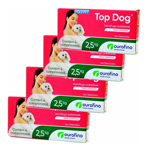 Top Dog Vermifugo C/4comp. 2,5kg Kit 4 Uni Ouro Fino Full