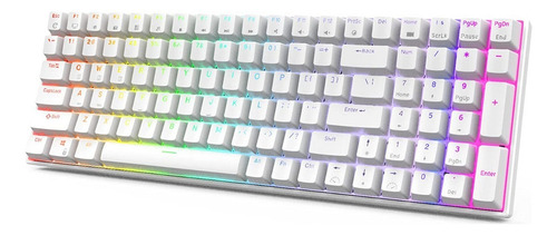 Teclado Mecánico Royal Kludge Rk100 Blanco 100 Teclas Teclado Switch Rk Brown Teclado Blanco Idioma Inglés Us