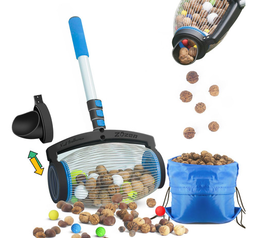 Recolector De Nueces Zozen Rodillo Con 2 Métodos De Vertido