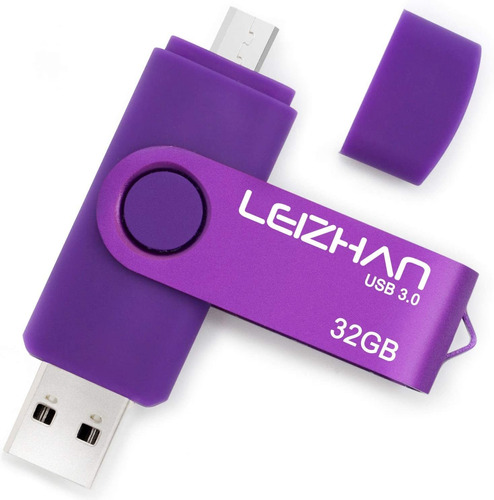 Pendrive Leizhan Dual Usb 3.0/micro Usb De 64 Gb, Color Negr