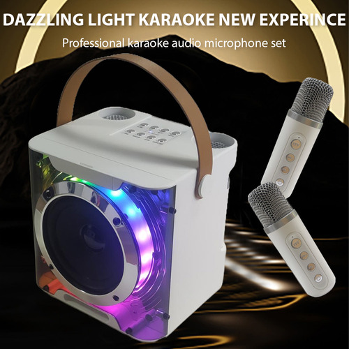 Altavoz Portátil Bt Karaoke Machine 2 Micrófonos Inalámbrico