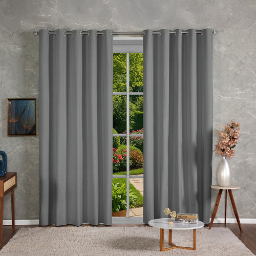 Cortina Blackout 100% Em Tecido + Pvc 4,00m X 2,70m Cinza