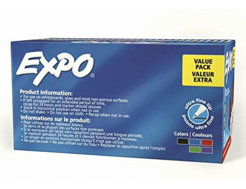 Expo Low Odor Dry Erase Markers, Ultra Fine Tip, Assorted
