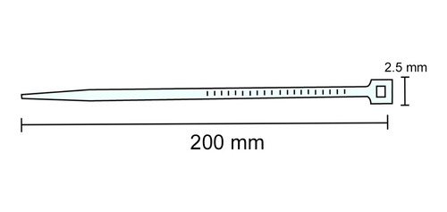 Abrazadera Precinto 200x2.5mm Bolsa De 100