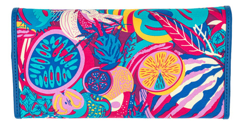 Cartera De Bolsillo Sda Pineda Covalin Diseño Fruta Mexicana Color Piel Azul/fucsia