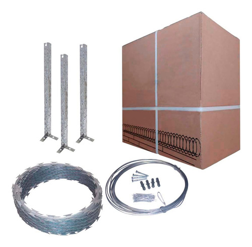 Concertina Galvanizada 30cm Kit 10m Calhaforte 99pçs