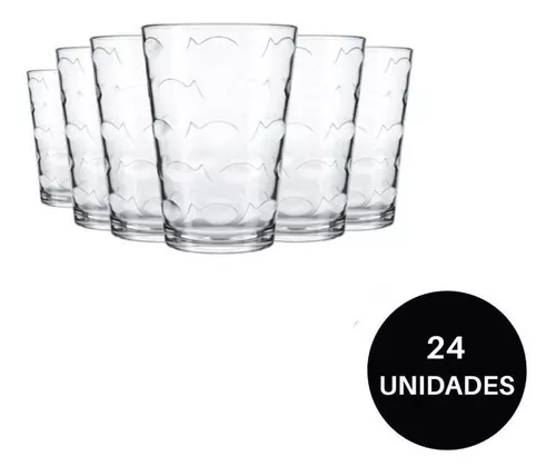 Jogo de Copos para Bebidas em Geral em Vidro 265ml Nadir