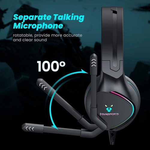 Imagen 2 de 7 de Auriculares Gamer Headset Soundpeats G1 Luz Led Pc Ps4 Xbox