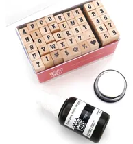 Comprar Sellos Mini Abecedario 45 Sellos + Almohadilla + Tinta