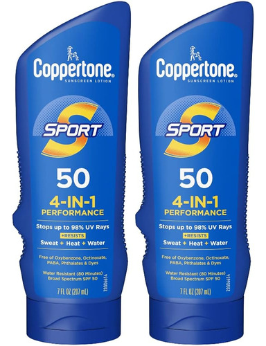 Loción De Protección Solar Coppertone Sport Spf 50, Resisten