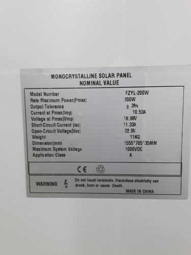 Imagen 3 de 3 de Panel Solar 200w Monocristalino Controlador De Carga Bateria